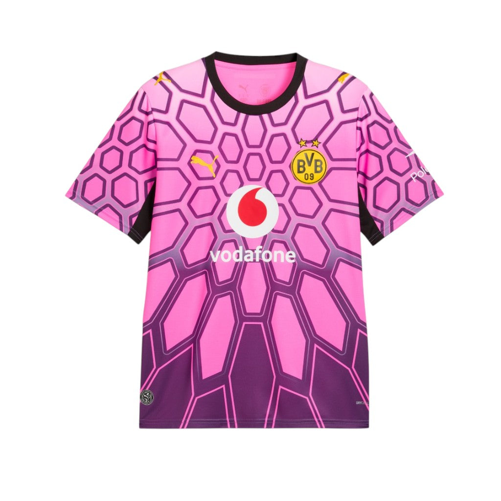 Camisa T-Shirt Borussia Dortmund Guarda-Redes 26/27 da Velukz, com detalhes do time e design de goleiro, vista frontal.
