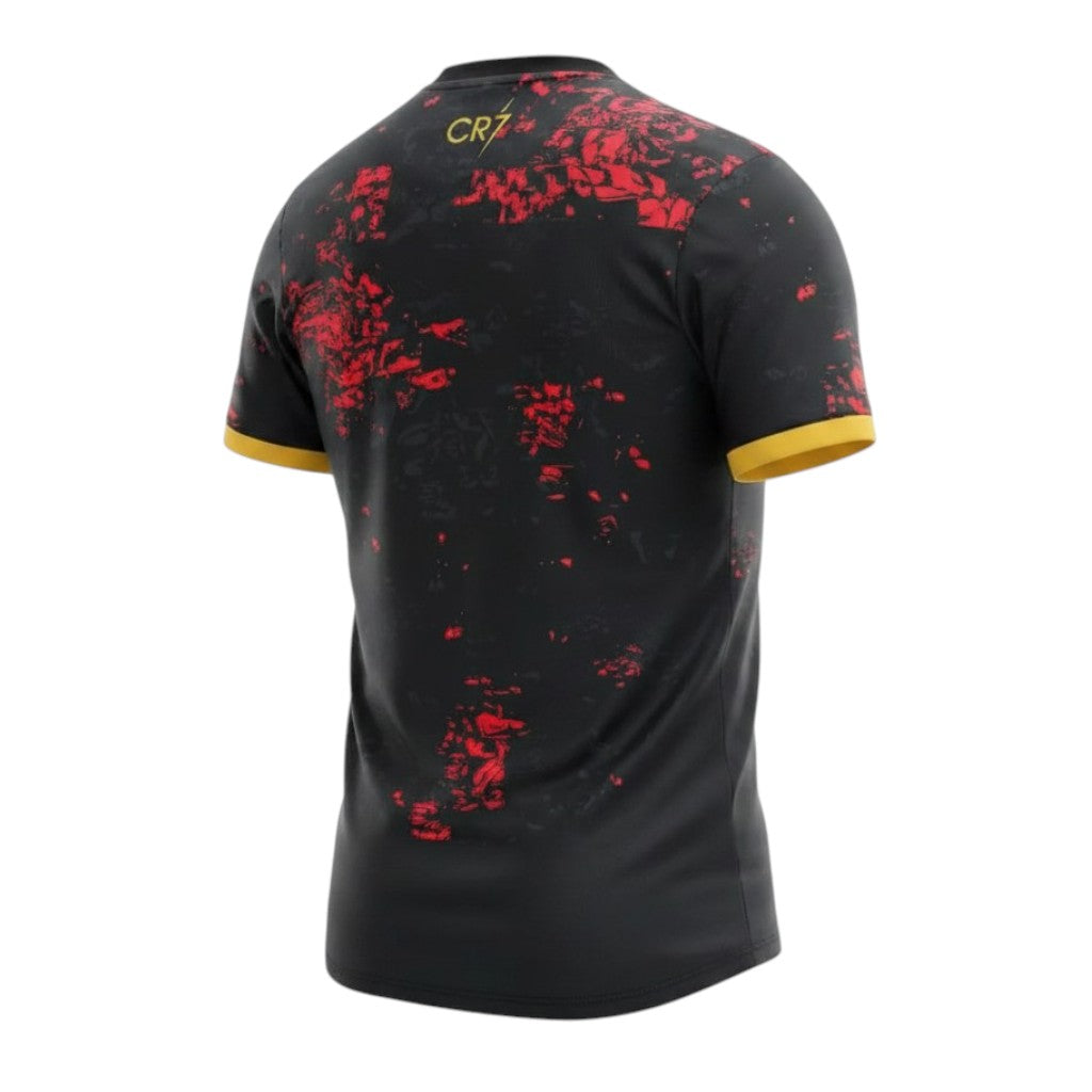 Camisa T-Shirt Velukz Portugal CR7 com estampa do Cristiano Ronaldo, tecido confortável e design esportivo.