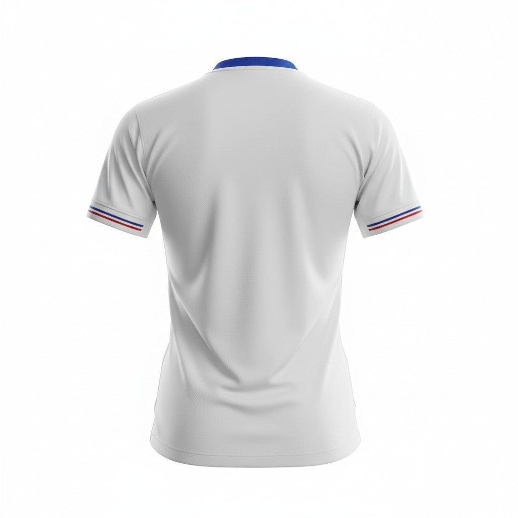 Camiseta feminina Velukz Alternativa França 2026 com design moderno, vista frontal, destaque para cores e detalhes do produto.