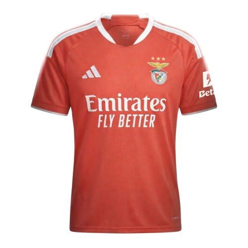 Camiseta principal do Benfica 26/27 da Velukz, com logotipo do clube e detalhes em branco e vermelho.