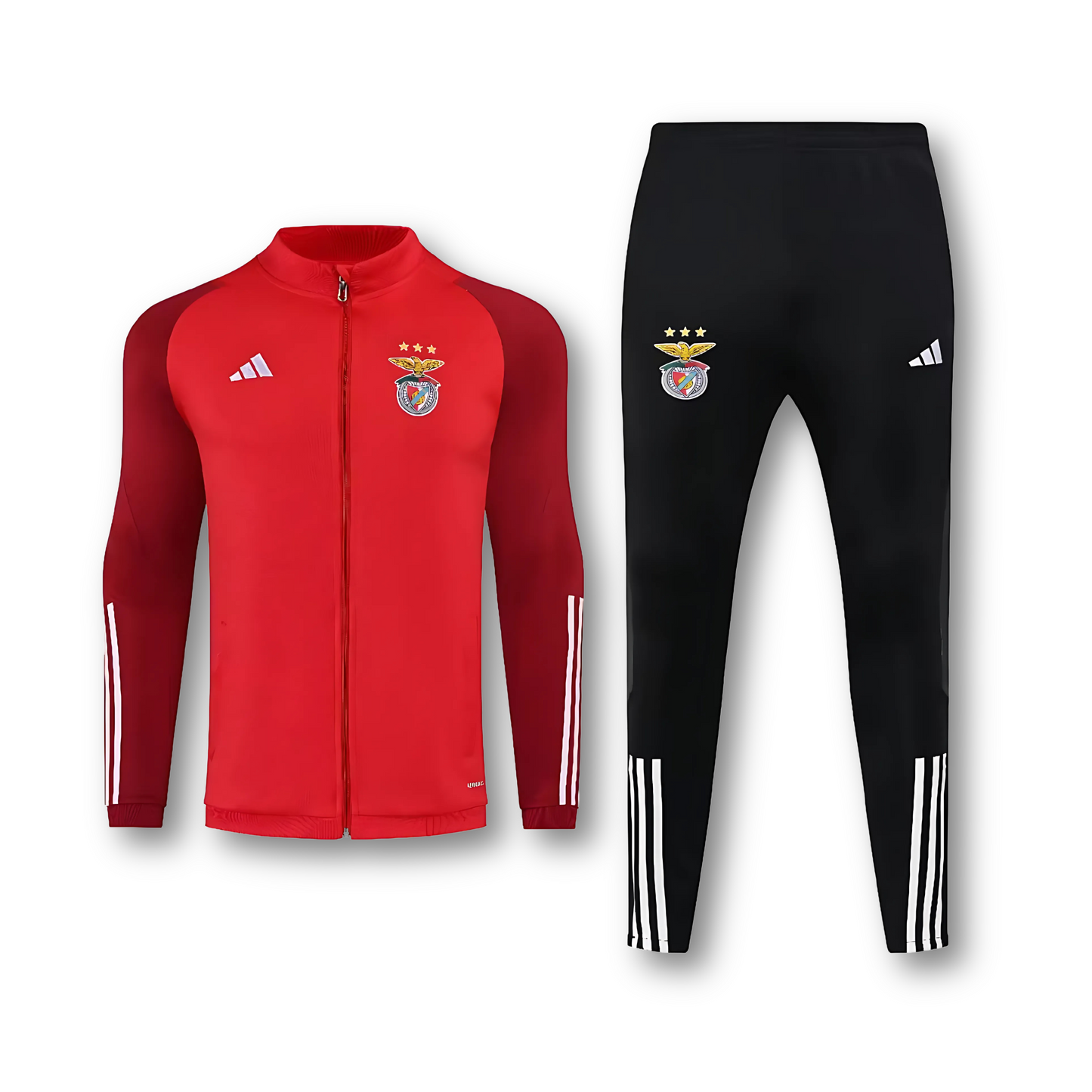 Kickeoffss Benfica Full Zipper Fato de Treino in red and white with team logo and sporty design.