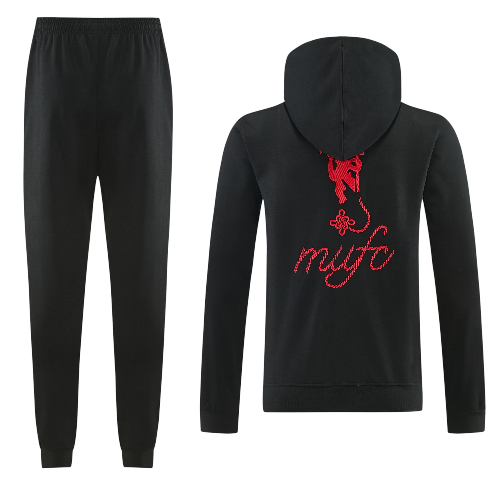 Velukz Manchester United 26/27 conjunto featuring a hoodie and pants in club colors, designed for comfort and style.