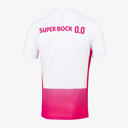 Camisola rosa pink October Sporting Velukz, camiseta de algodão com estampa comemorativa, vista frontal.