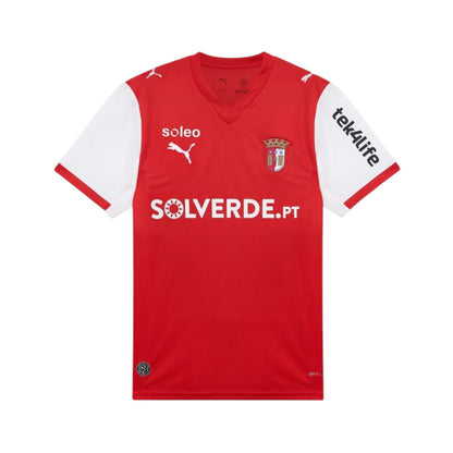 Camisola de futebol do SC Braga Velukz, camiseta principal do time com cores oficiais e logotipo na frente.