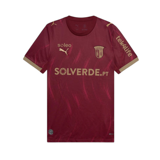 Camisola de futebol do SC Braga 2026/27, camiseta alternativa da Velukz, com detalhes do time em cores vibrantes.