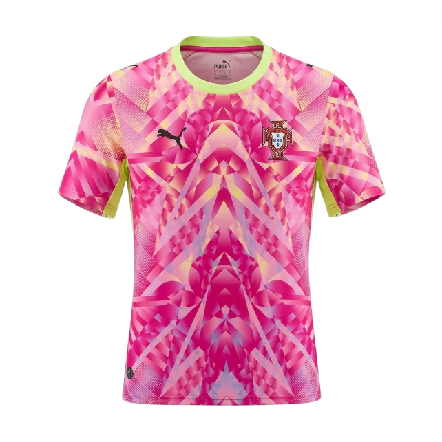 Camisa T-Shirt Guarda Redes Portugal 2026 da Velukz, com design de goleiro e cores da seleção portuguesa.