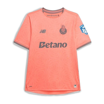 Camisa T-Shirt Alternativa Campeão Porto 25/26 da Velukz, em tecido branco com detalhes azuis e logo do time na frente.