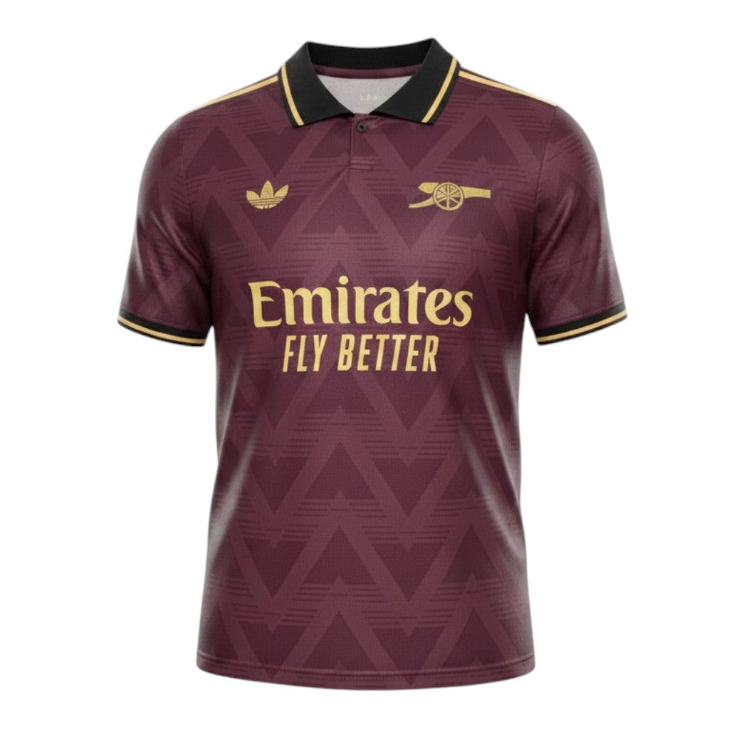 Camiseta especial do Arsenal da marca Velukz, com logotipo do time e design em destaque na frente.