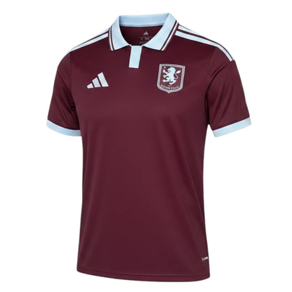 Camisa T-Shirt Principal Aston Villa 26/27 da Velukz, camiseta de futebol com escudo do time Aston Villa em destaque.