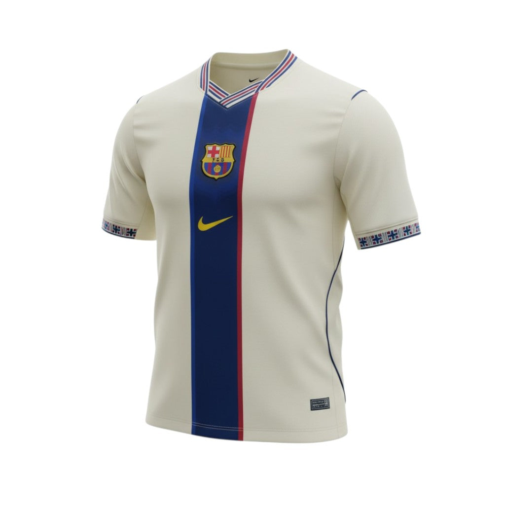 Barcelona 26/27 T-Shirt by Velukz, featuring the team's logo and vibrant colors, ideal for training sessions.