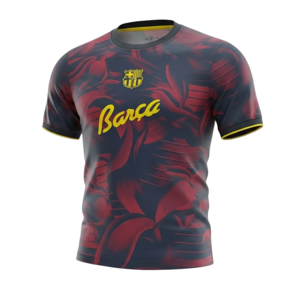 Camisa T-Shirt Barcelona Especial da marca Velukz, com estampa vibrante e detalhes do time de futebol Barcelona.
