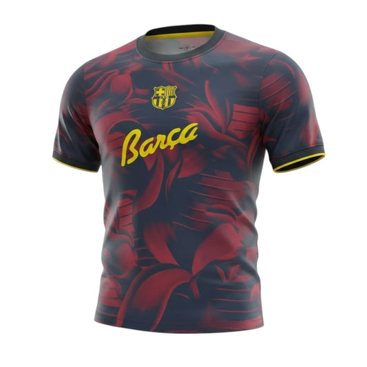 Camisa T-Shirt Barcelona Especial da marca Velukz, com estampa vibrante e detalhes do time de futebol Barcelona.
