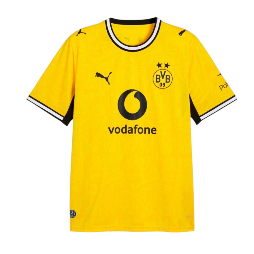 Camiseta principal feminina do Borussia Dortmund 26/27 da Velukz, com logo do time e design esportivo em tecido confortável