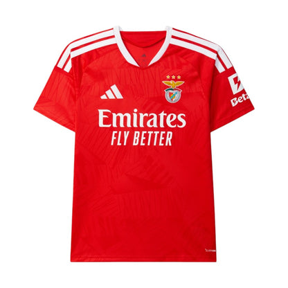 Camisa T-Shirt Principal Benfica 26/27 da Velukz, com detalhes do time e logo do Benfica na frente, cor branca e design esportivo.