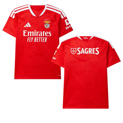 Camisa T-Shirt Principal Benfica 26/27 da Velukz, azul com logotipo do clube e detalhes na frente.