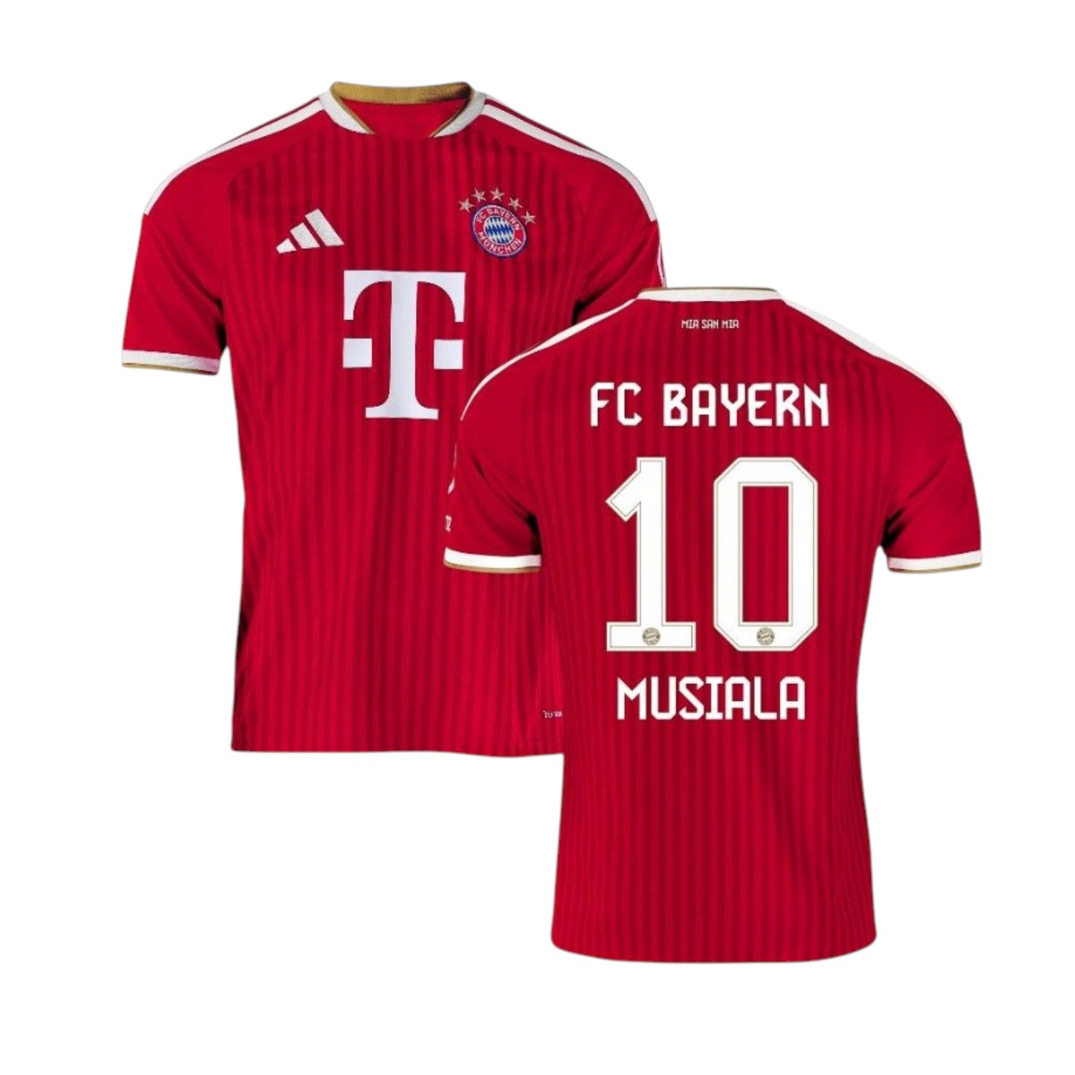 Camisa T-Shirt Principal Bayern Munique 26/27 Musiala, feita pela Velukz, com destaque para o jogador e cores do time.