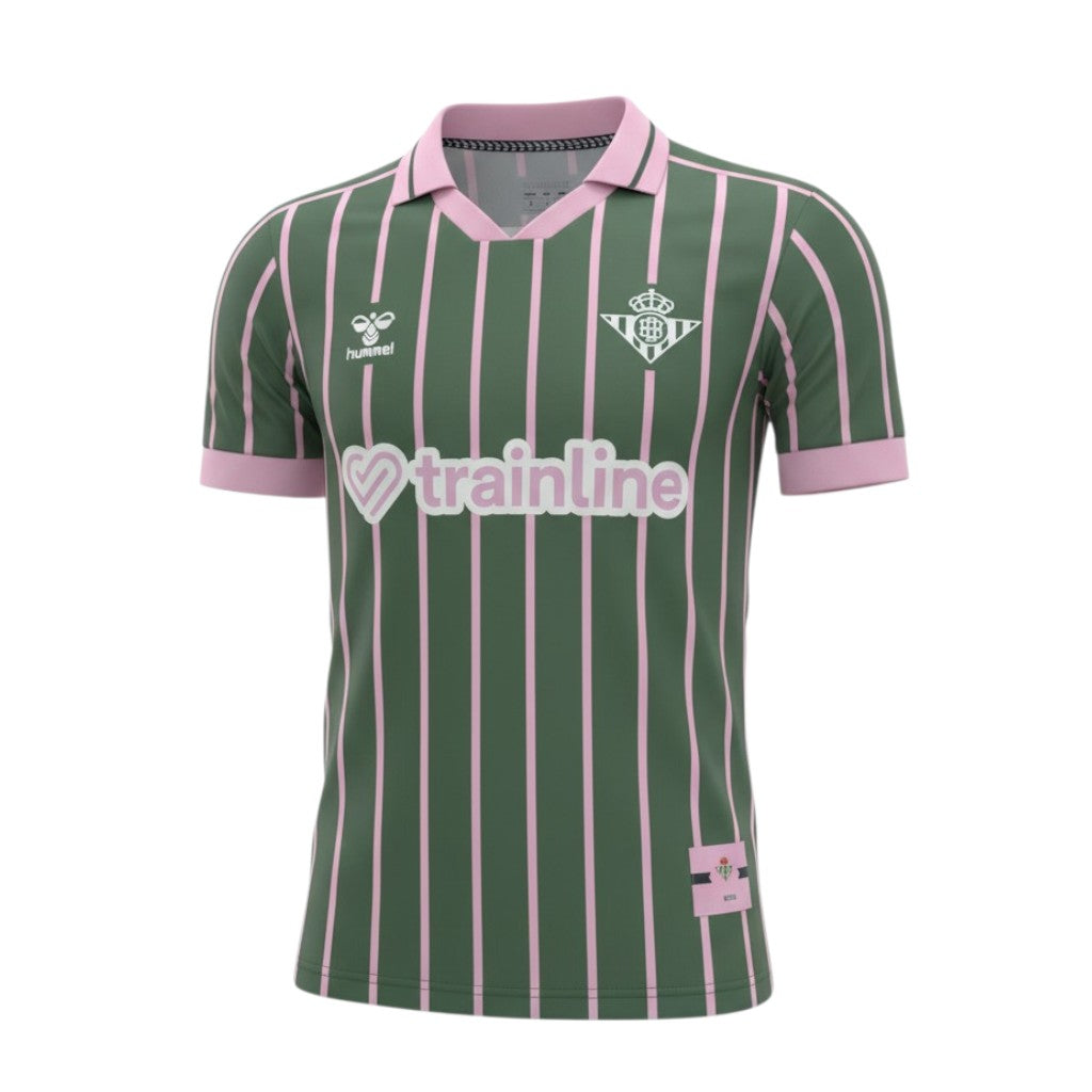 Camiseta feminina do Real Betis Balompié 2025/26, marca Velukz, com logotipo e detalhes do clube em tecido confortável.