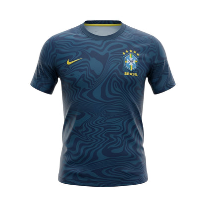 Blue Velukz T-Shirt Treino Brasil with a sporty design, featuring Brazil's colors and logo on the front.