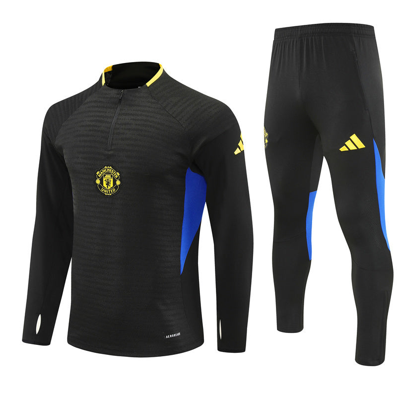 Fato de Treino meio Zipper Manchester United Black 25/26 - Kickeoffss