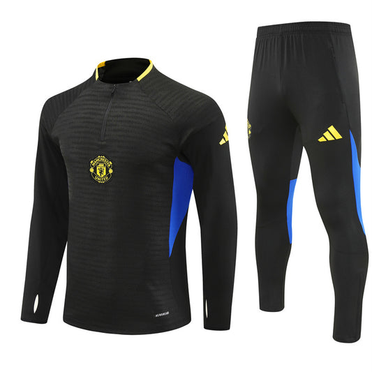 Fato de Treino meio Zipper Manchester United Black 25/26 - Kickeoffss
