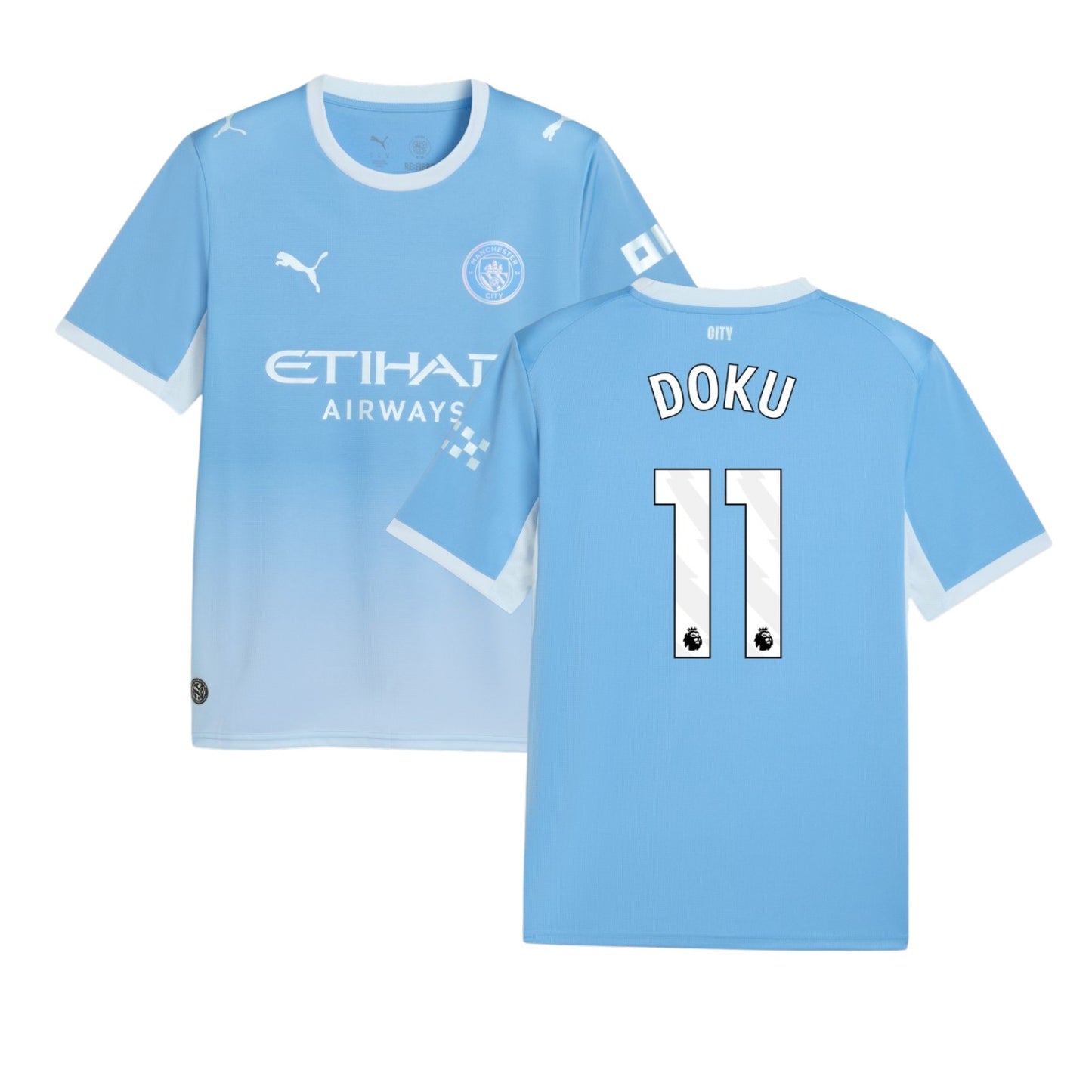 Camisa principal do Manchester City 26/27 da Velukz, com detalhes do uniforme azul e logotipo do time.