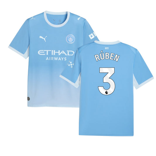 Camiseta principal Manchester City 26/27 RÚBEN da Velukz, camiseta de futebol com detalhes do time e logotipo da equipe.