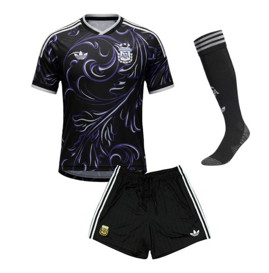 Camisa infantil Velukz do Kit Criança Alternativo Argentina 2026, camiseta azul com detalhes do time e logo da seleção.