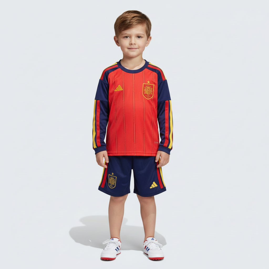 Kit Criança Principal Espanha 2026 Manga Comprida - Kickeoffss