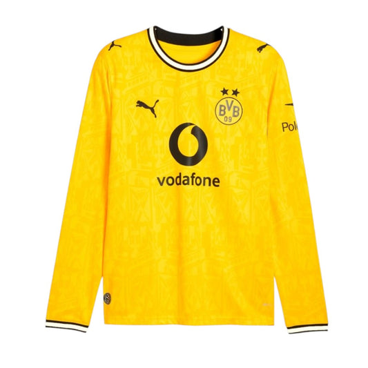 Camisa T-Shirt Principal BVB Dortmund manga longa Velukz, cor preta com logo do time, tecido confortável e design esportivo.