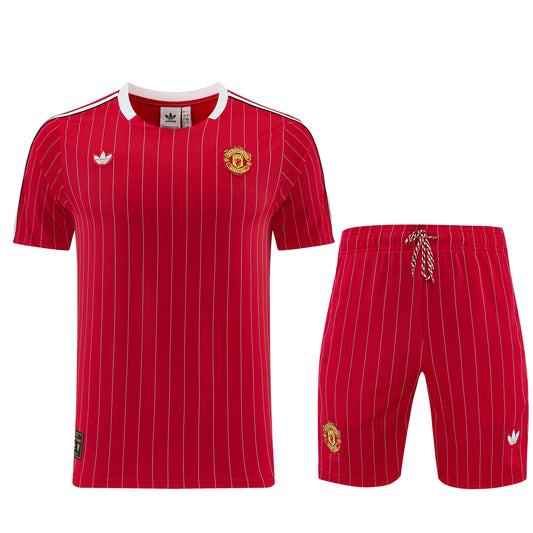 Conjunto Velukz LifeStyle Manchester United, roupa casual com logotipo do clube, ideal para fãs de futebol e estilo desportivo