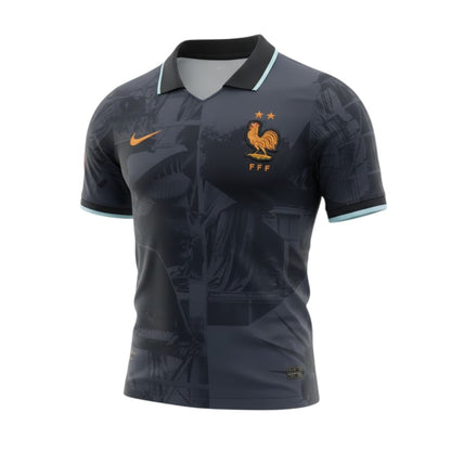 T-Shirt Velukz França, confortável e com design especial, exibindo elementos da bandeira francesa em tecido de algodão.