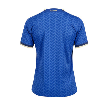 Camiseta principal de mulher Itália 2026 da Velukz, com design colorido e detalhes do país na frente.