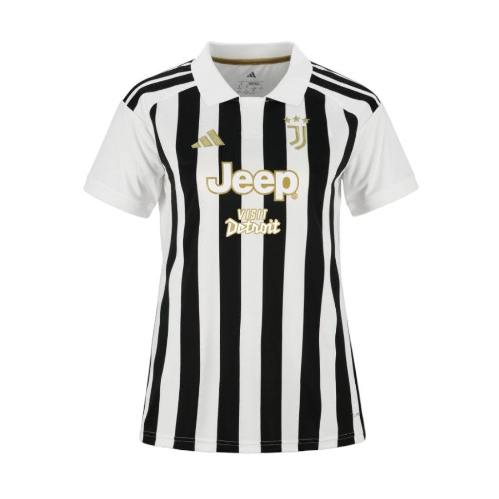 Camiseta principal feminina da Juventus 26/27 da marca Velukz, com detalhes do time e design esportivo em tecido confortável.