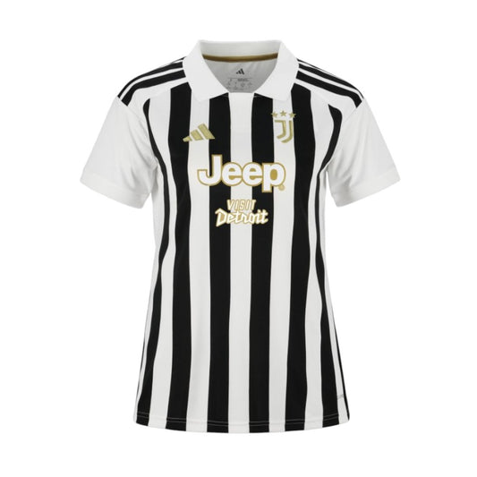 Camiseta principal feminina da Juventus 26/27 da marca Velukz, com detalhes do time e design esportivo em tecido confortável.