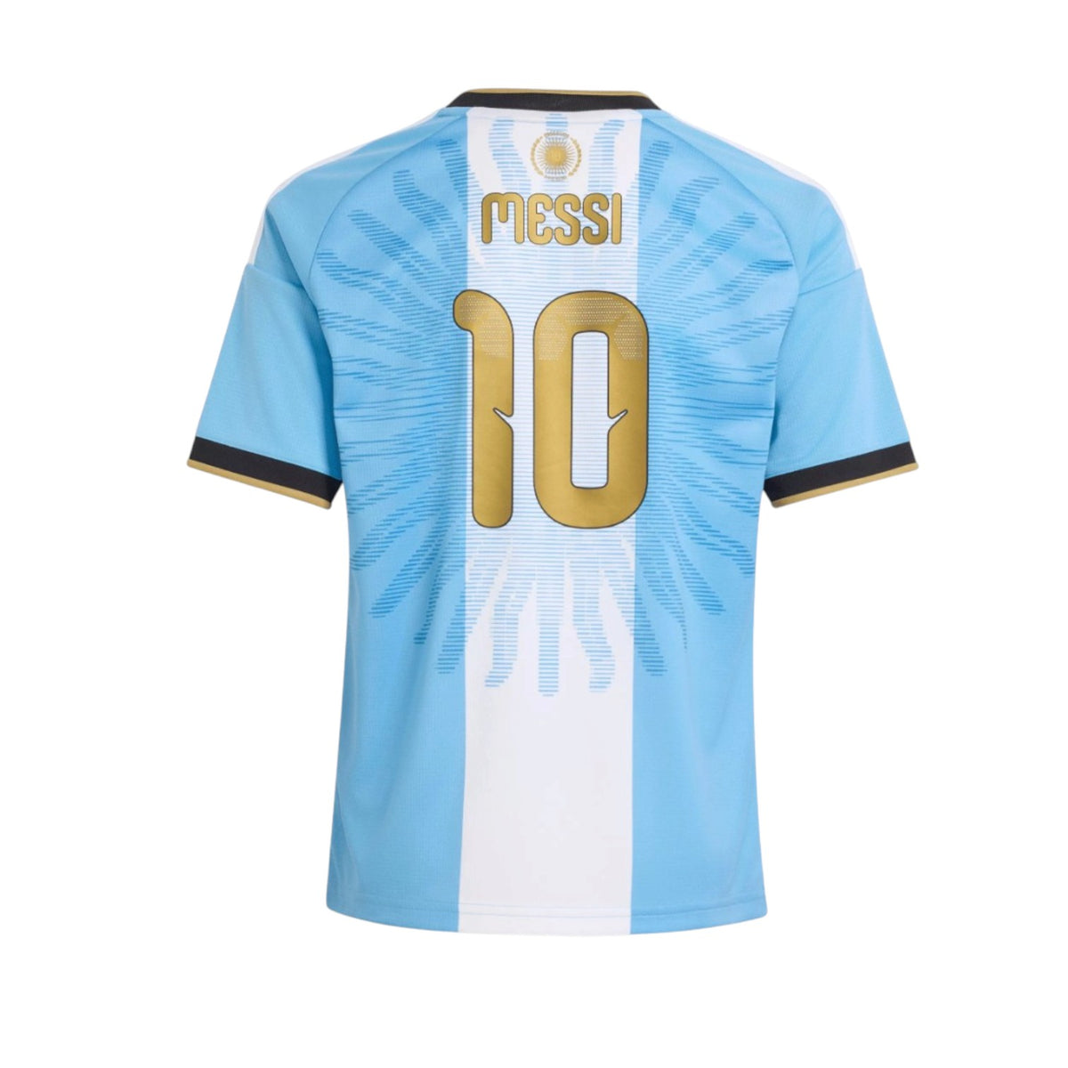 Camisola Messi Despedida Velukz, camiseta branca com detalhes gráficos relacionados ao jogador de futebol Messi.
