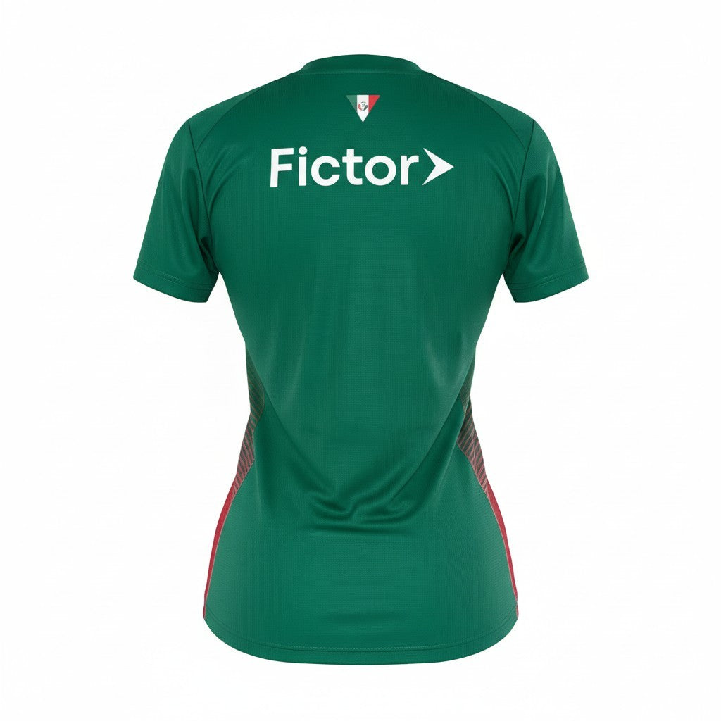 T-Shirt Principal Mulher Palmeiras 26/27 by Velukz, featuring a vibrant green design with the Palmeiras logo.