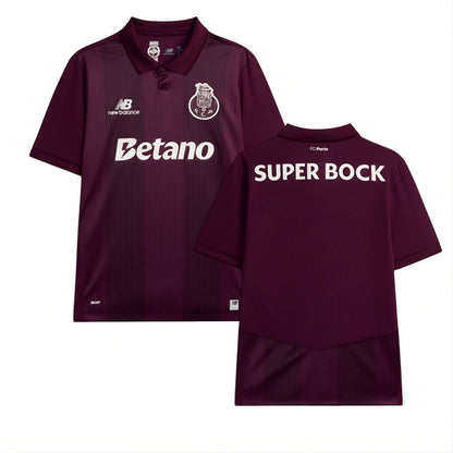 Camisa T-Shirt Alternativa do F.C Porto 26/27 da Velukz, camiseta azul com detalhes do time, vista frontal em close